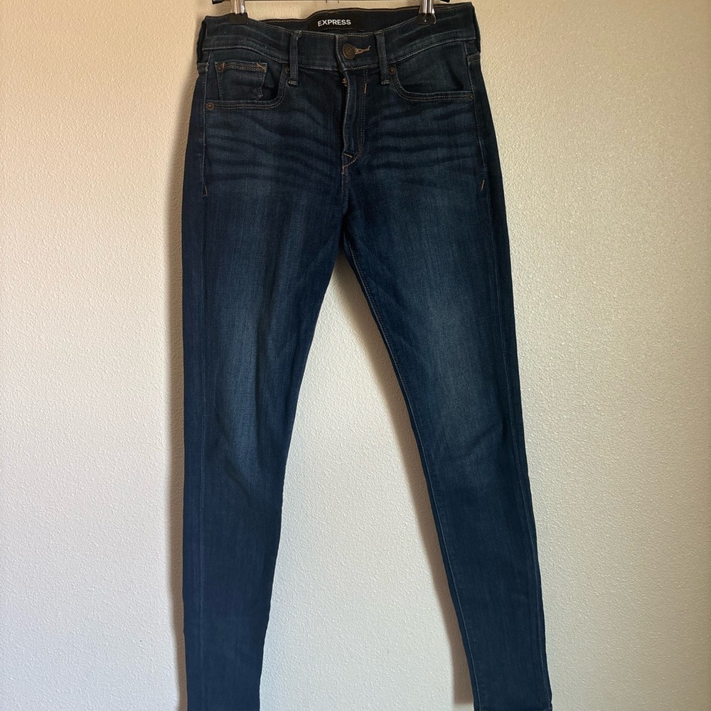Express Dark Wash Skinny Stretch Jeans